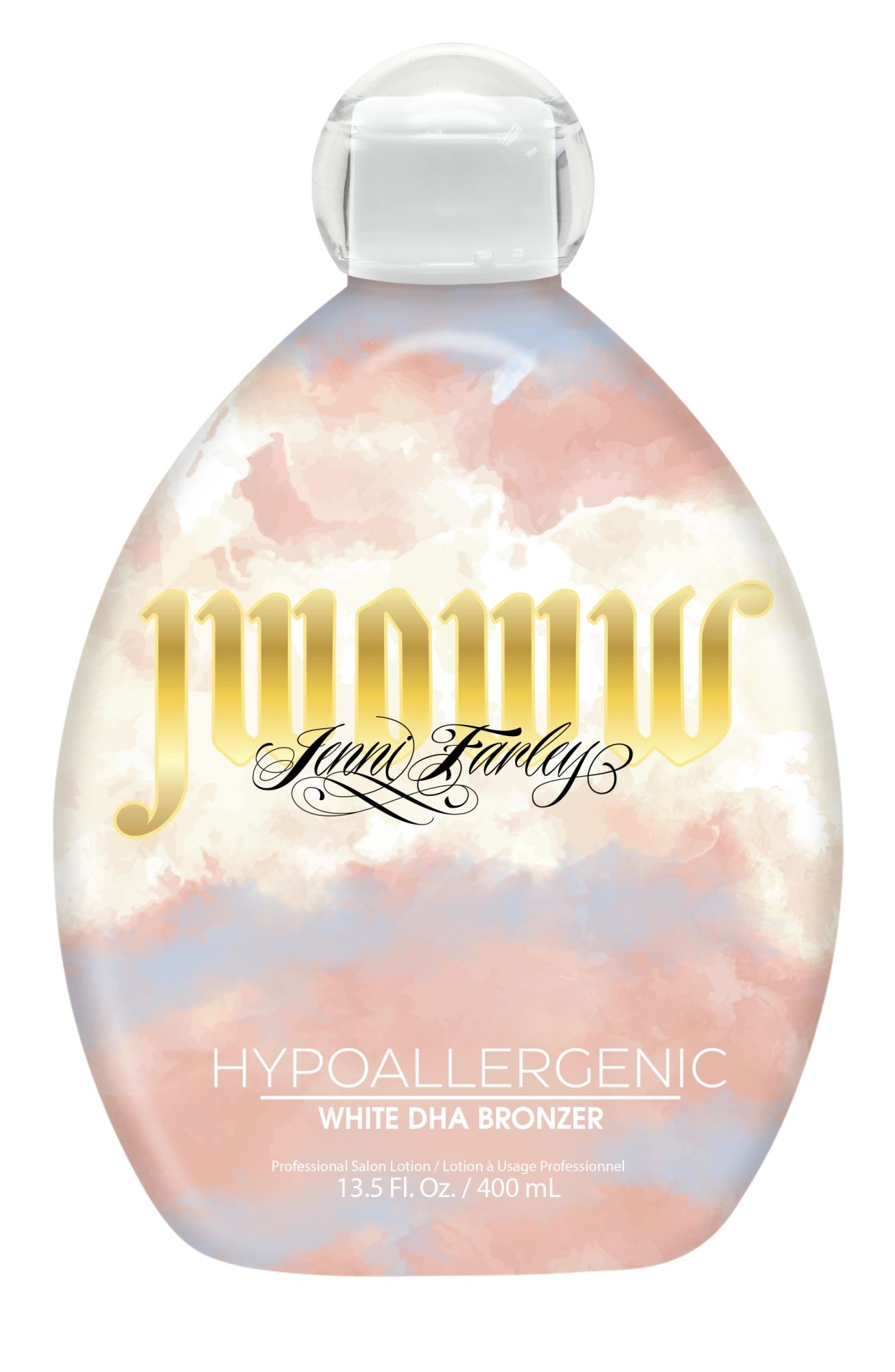 A bottle of hypoallergenic lotion with a white background.